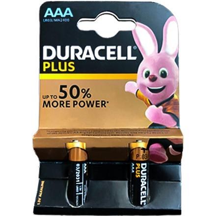 باتری نیم قلمی دوراسل مدل Plus Power بسته 2 عددی ا Duracell Plus Power AAA Battery Pack Of 2