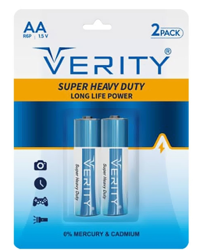 باتری قلمی VERITY مدل Super Heavy Duty کارتی 2 عددی