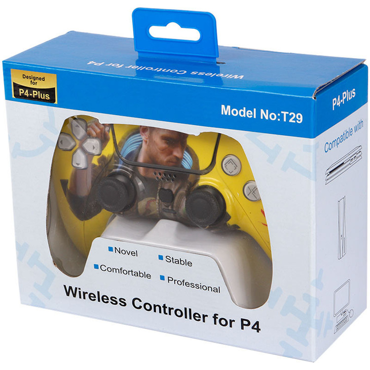 دسته بازی بی سیم طرح پلی استیشن P4-Plus T29 Cyberpunk 2077 PS4 / PC 5