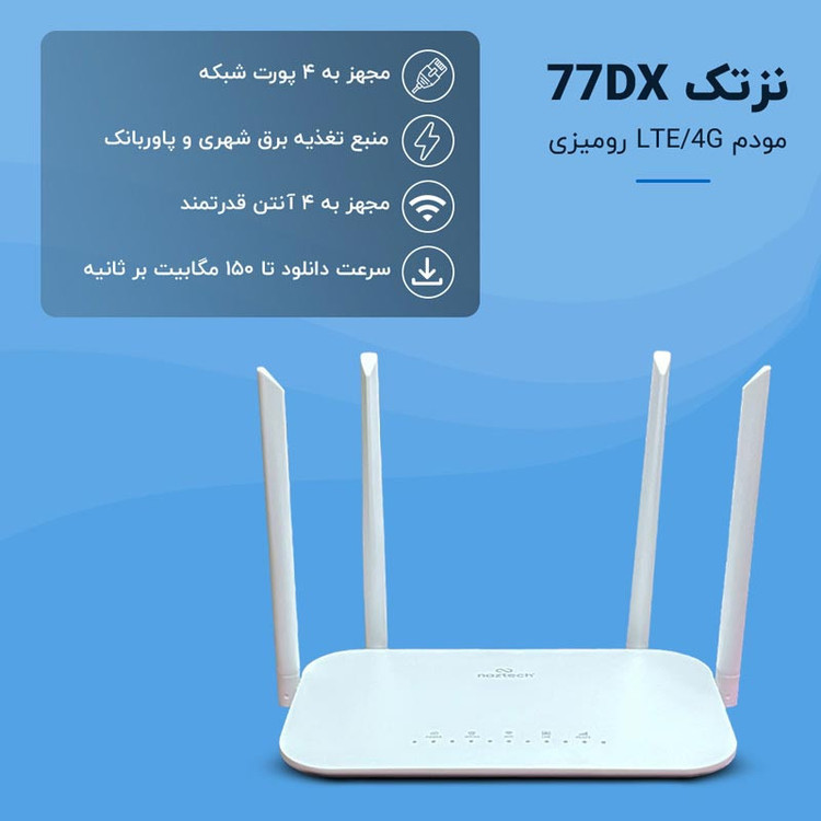 مودم روتر سیمکارتی 4G LTE نزتک NZT-77DX
