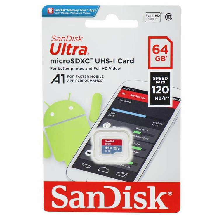 مموری کارت میکرو سن دیسک SanDisk Ultra 140MB/s 64GB