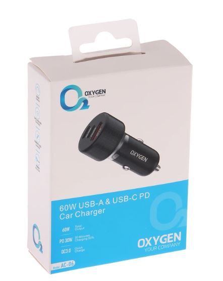 شارژر فندکی 60 وات اکسیژن مدل AC-06
