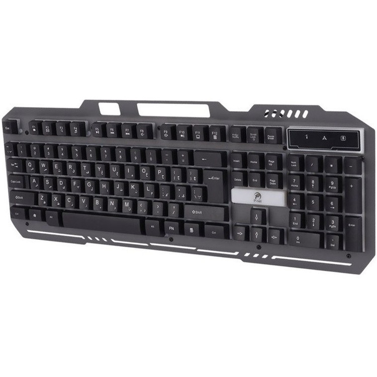 کیبورد گیمینگ پی نت مدل KB1700 با نورپردازی RGB و حروف فارسی