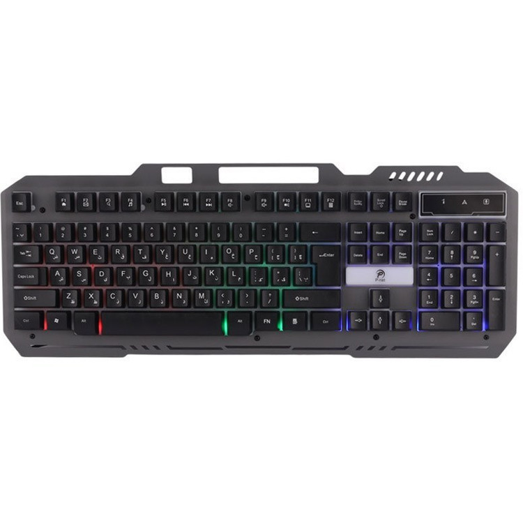 کیبورد گیمینگ پی نت مدل KB1700 با نورپردازی RGB و حروف فارسی