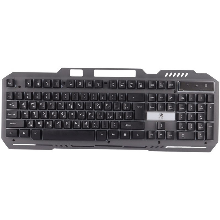 کیبورد گیمینگ پی نت مدل KB1700 با نورپردازی RGB و حروف فارسی