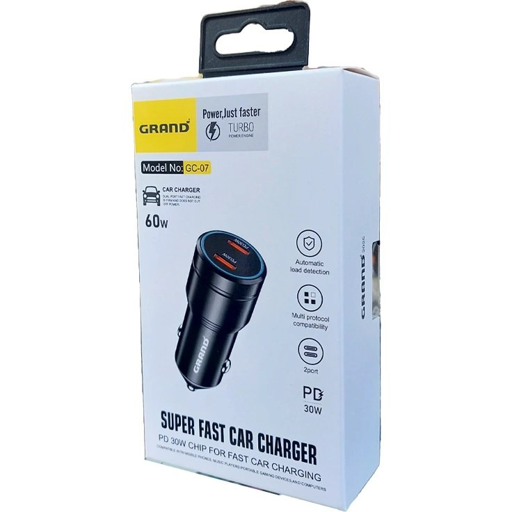 شارژر فندکی 60 وات خودرو گرند مدل GC-07